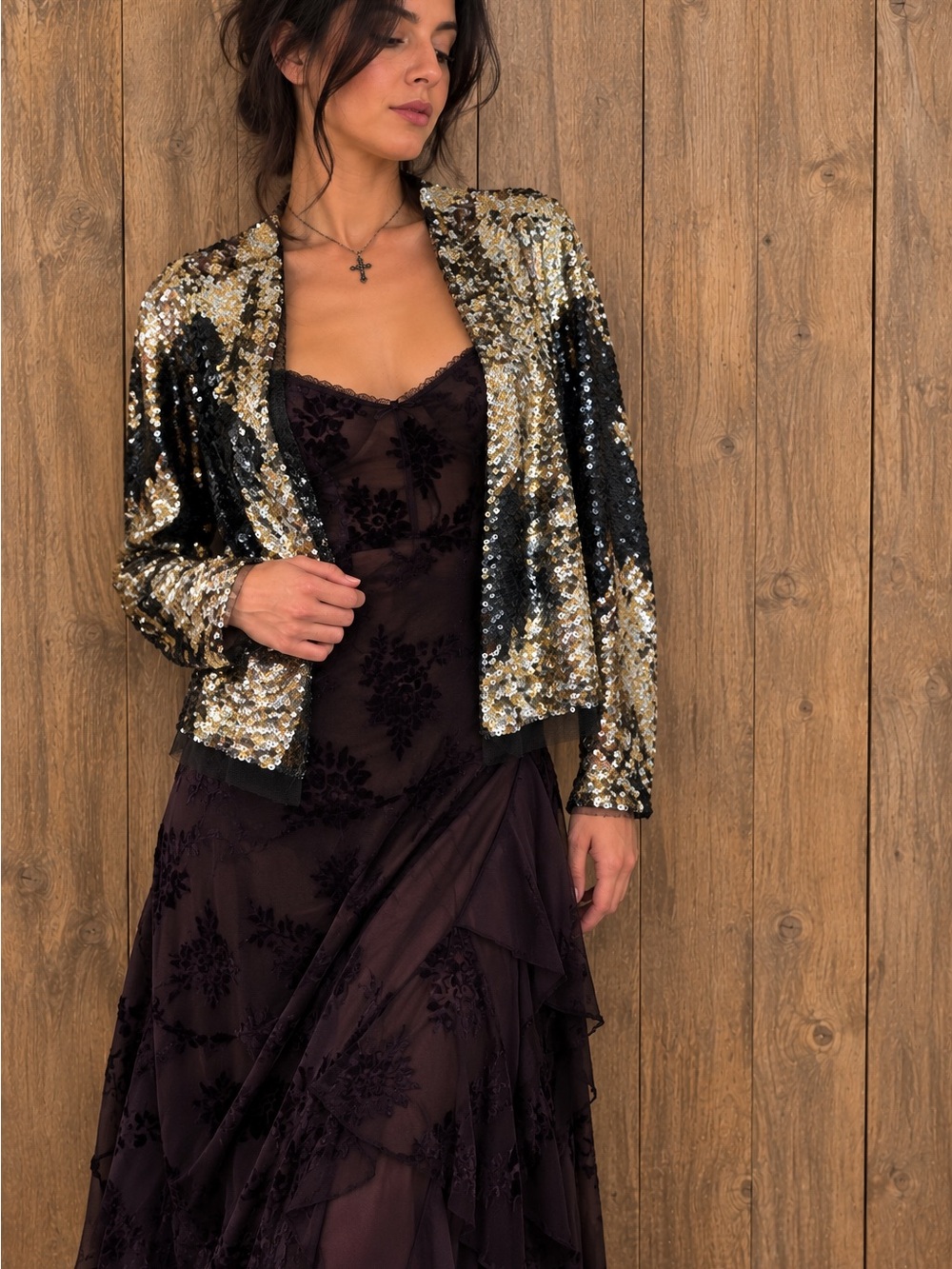 Maxazria collection Runway Sequined Tulle Jacket Y2K NWT Size M